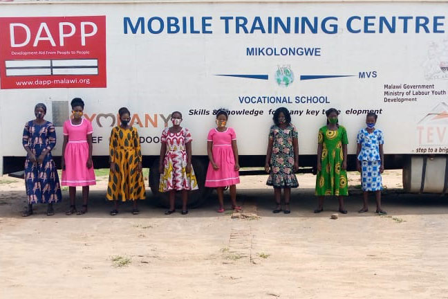 Adolescent girls and young women trained in tailoring